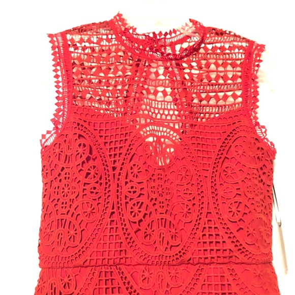 Lovers + Friends Blush Crochet Shift Dress, Red, Women's Medium NWT - Picture 5 of 15